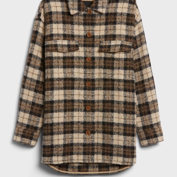 NWT Banana Republic oversized Italian boucle shirt jacket - Picture 8 of 13